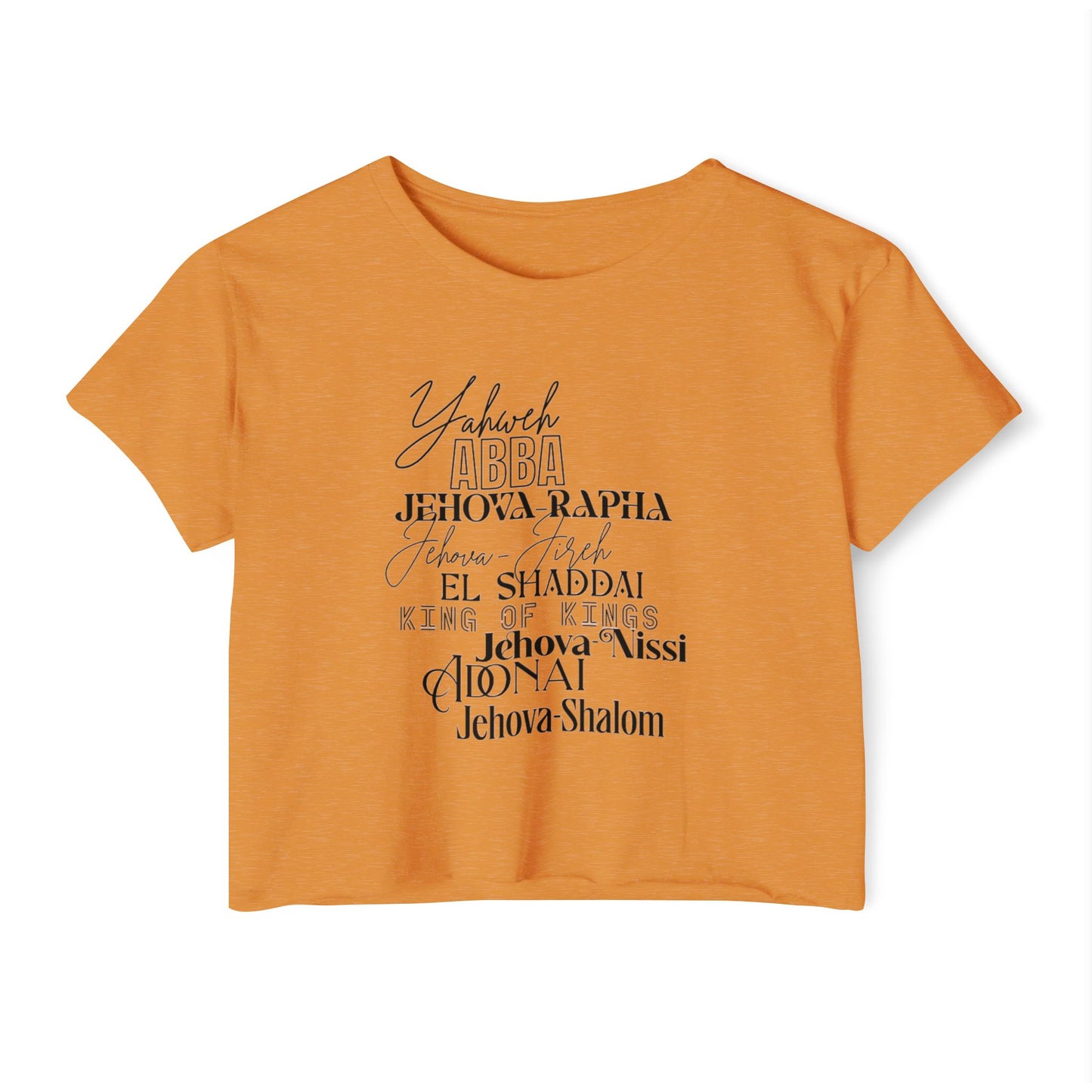 NAMES OF GOD - SOFT, LIGHTWEIGHT CROP TOP