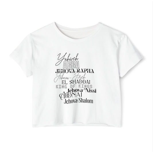 NAMES OF GOD - SOFT, LIGHTWEIGHT CROP TOP