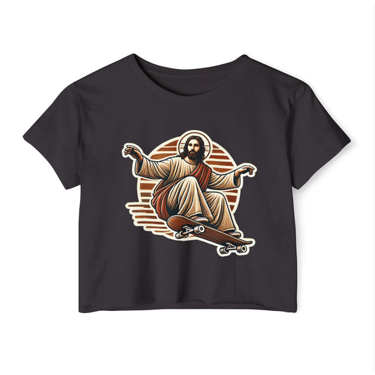 SKATEBOARD JESUS - SOFT, LIGHTWEIGHT CROP TOP