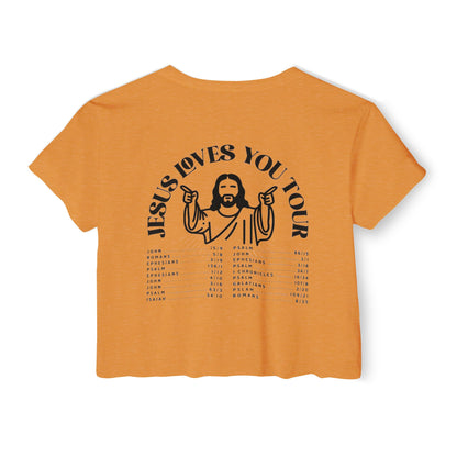 JESUS LOVES YOU TOUR - SOFT, LIGHTWEIGHT CROP TOP