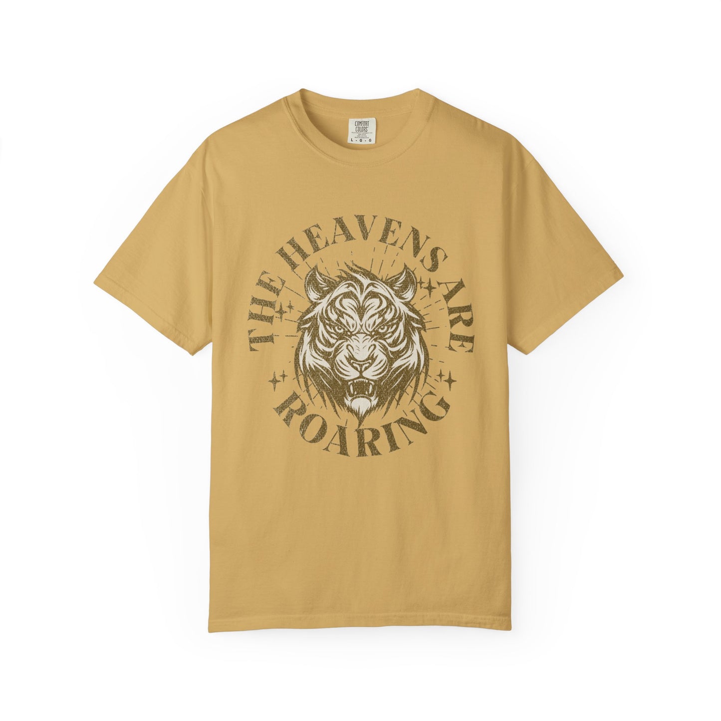 Heavenly Roar Unisex T-Shirt | Spiritual Apparel, Lion Graphic Tee, Gift for Nature Lovers, Inspirational Clothing, Summer Fashion