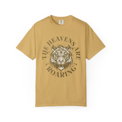 Heavenly Roar Unisex T-Shirt | Spiritual Apparel, Lion Graphic Tee, Gift for Nature Lovers, Inspirational Clothing, Summer Fashion