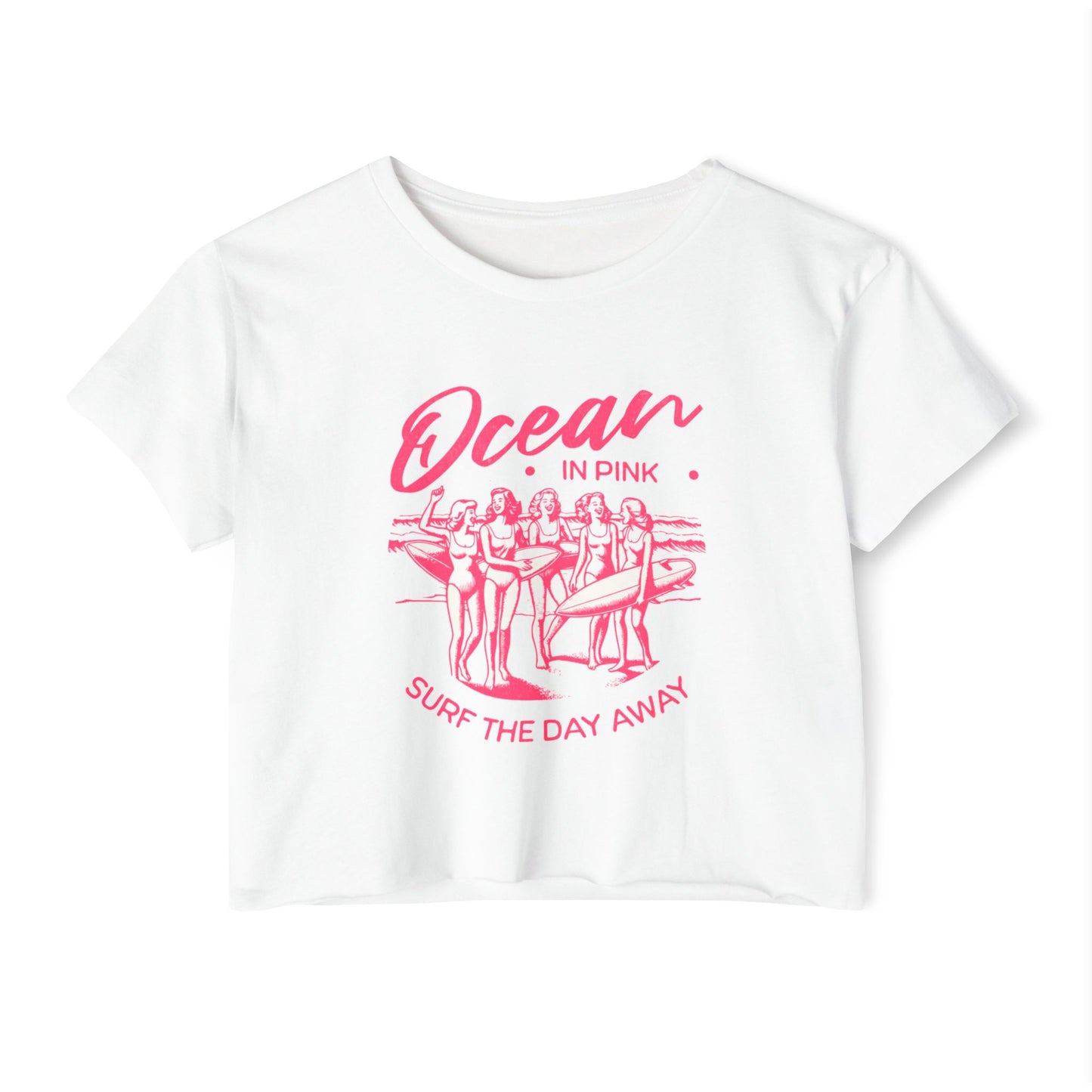 OCEAN IN PINK - SOFT, LIGHTWEIGHT CROP TOP