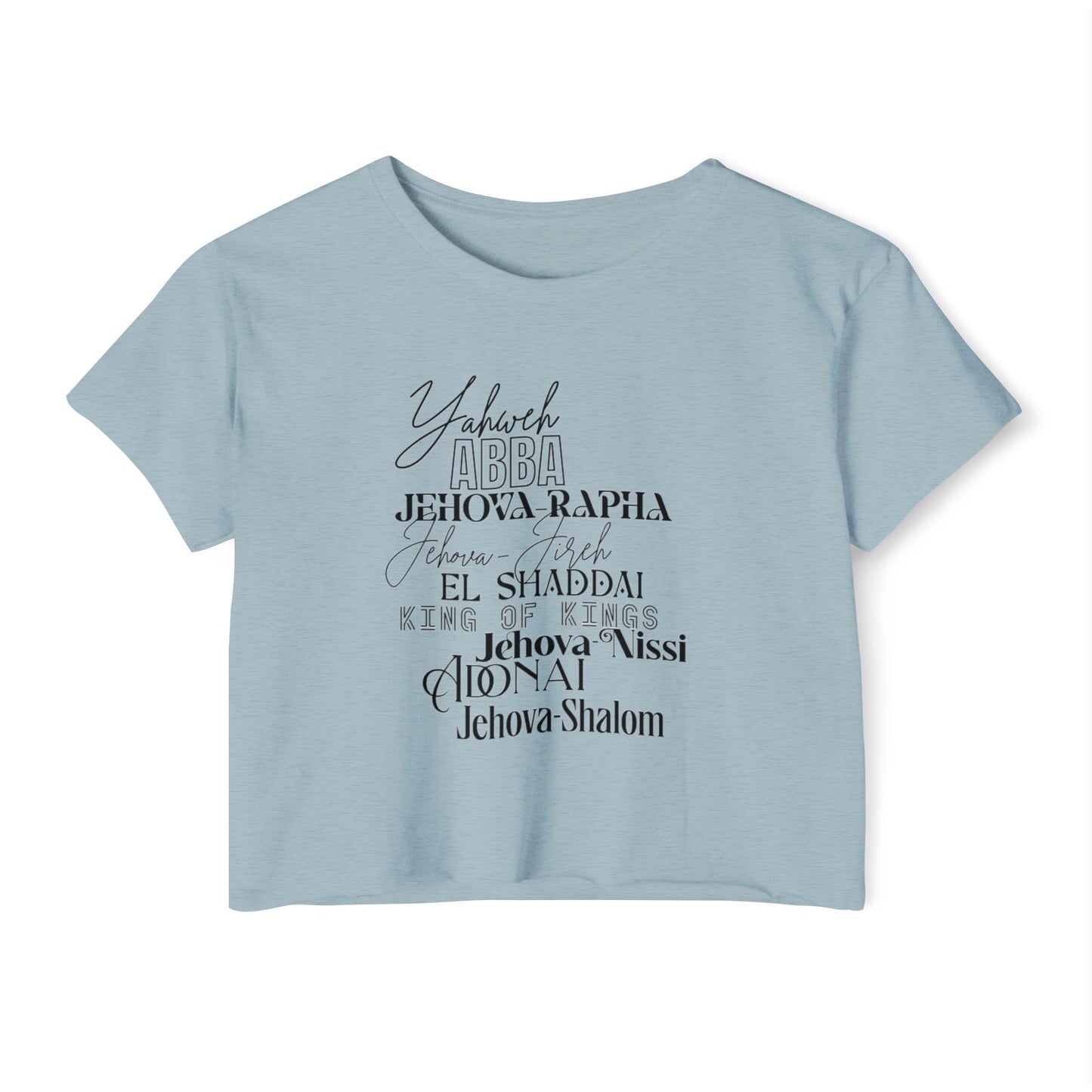 NAMES OF GOD - SOFT, LIGHTWEIGHT CROP TOP