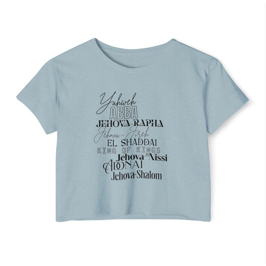 NAMES OF GOD - SOFT, LIGHTWEIGHT CROP TOP