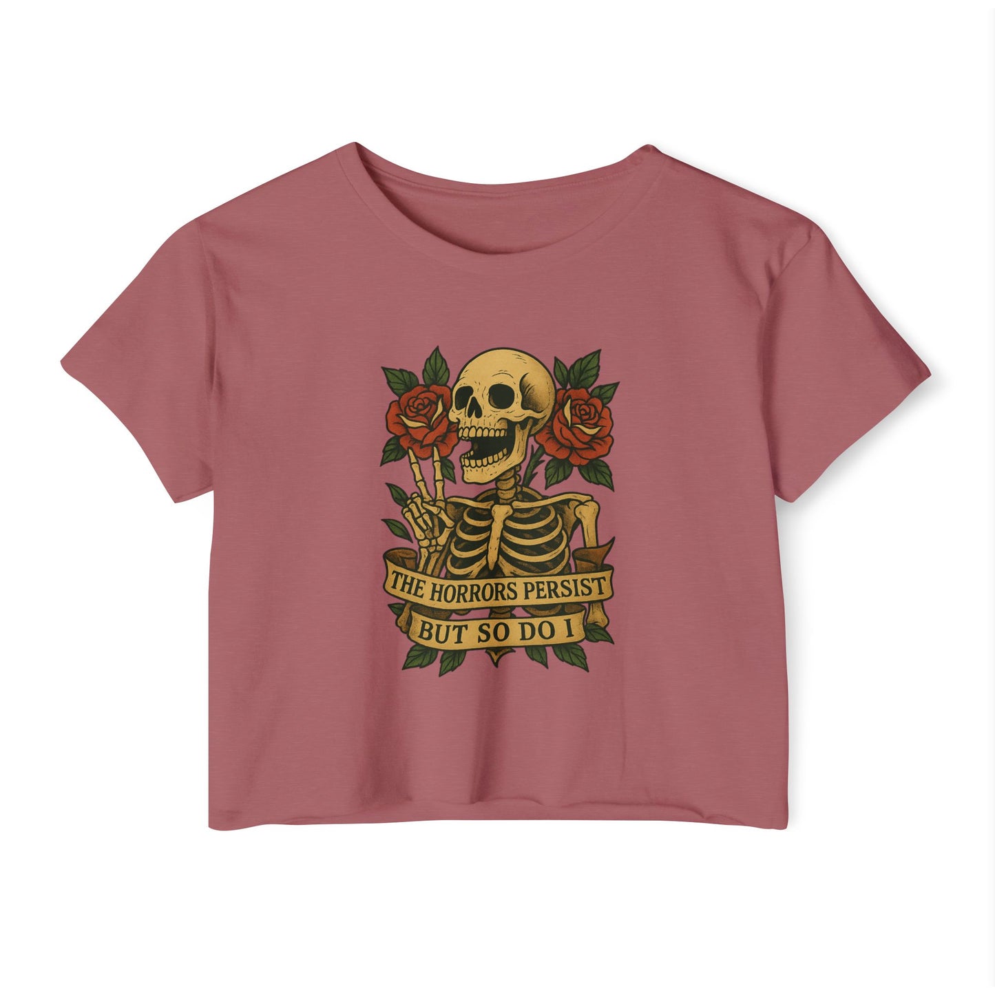 THE HORRORS PERSIST - SOFT, LIGHTWEIGHT CROP TOP