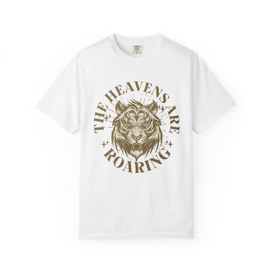 Heavenly Roar Unisex T-Shirt | Spiritual Apparel, Lion Graphic Tee, Gift for Nature Lovers, Inspirational Clothing, Summer Fashion