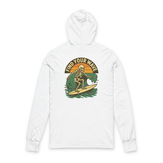 Find Your Wave Unisex Hooded Long Sleeve Tee - Casual Surf Style