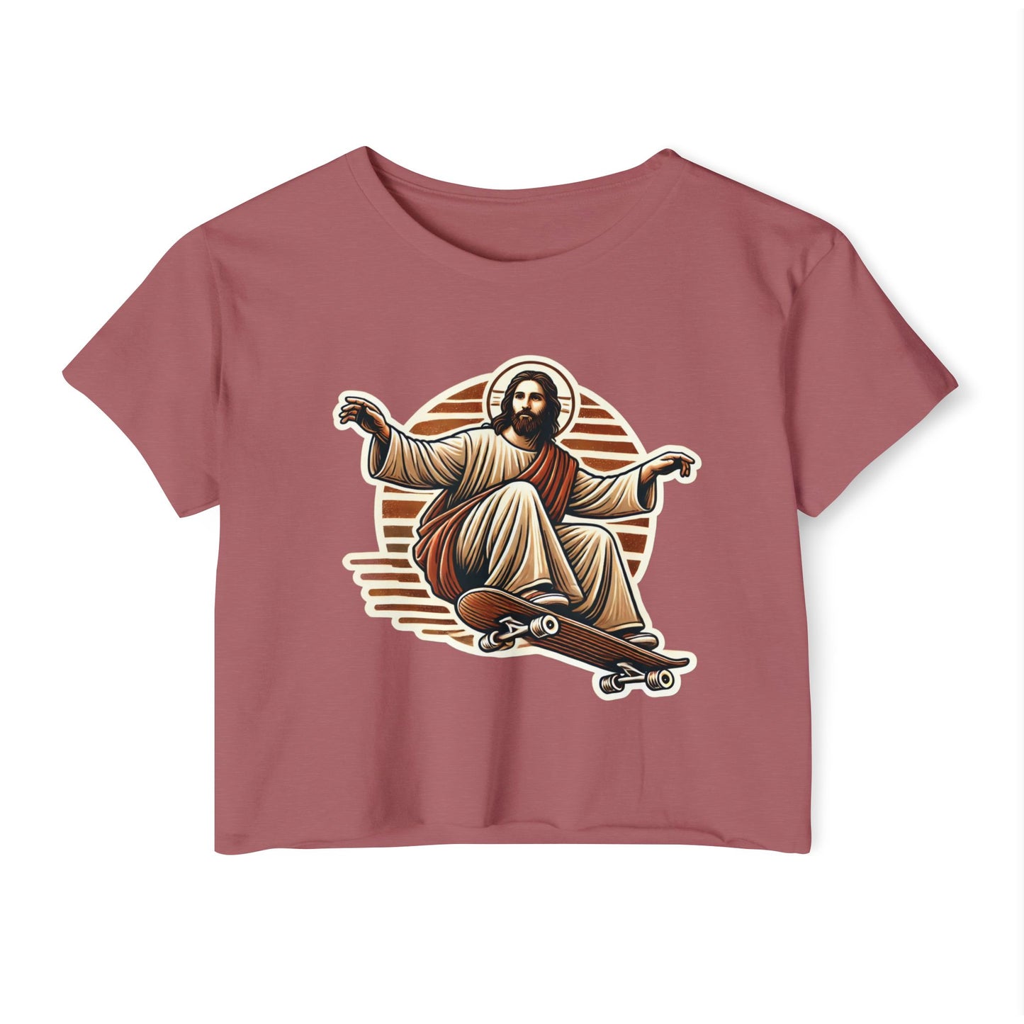 SKATEBOARD JESUS - SOFT, LIGHTWEIGHT CROP TOP