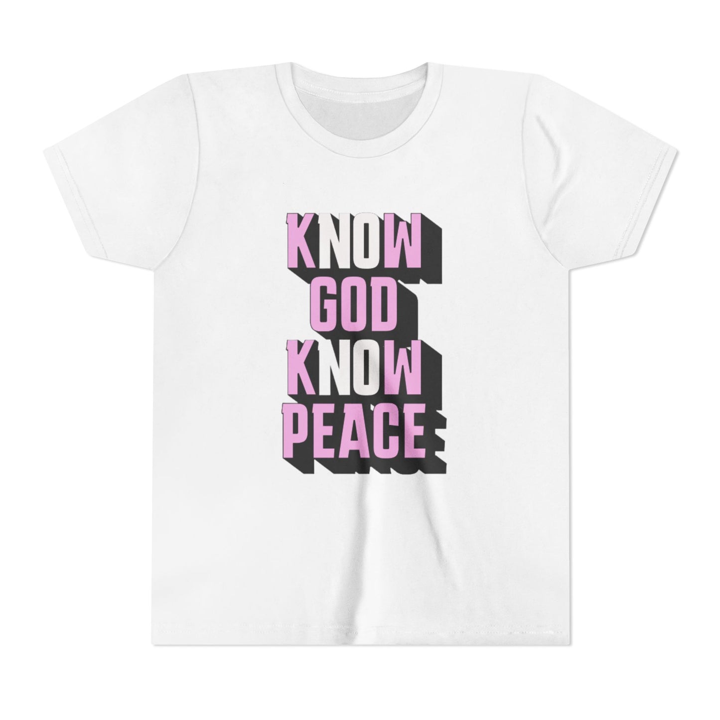 KNOW GOD, KNOW PEACE PINK - YOUTH SOFTSTYLE