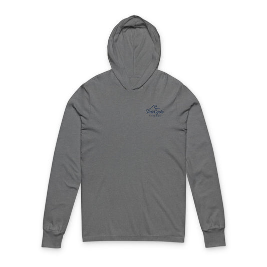 Unisex Hooded Long Sleeve Tee - ‘Fish In It, Live In It’ - Perfect for Fishing Enthusiasts & Ocean Lovers