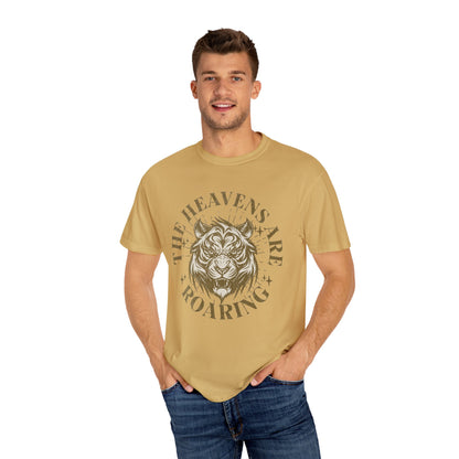 Heavenly Roar Unisex T-Shirt | Spiritual Apparel, Lion Graphic Tee, Gift for Nature Lovers, Inspirational Clothing, Summer Fashion