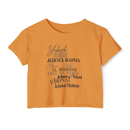 NAMES OF GOD - SOFT, LIGHTWEIGHT CROP TOP