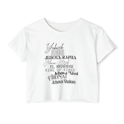 NAMES OF GOD - SOFT, LIGHTWEIGHT CROP TOP